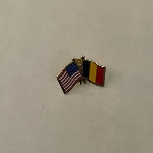 9/16 Inch American-Belgian Flags Enameled Lapel Pin